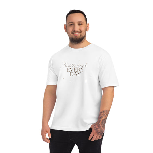 Camiseta unisex inspiradora: «Pequeños pasos cada día»: camiseta gráfica motivacional