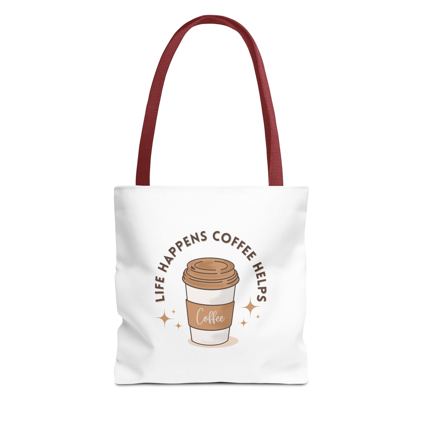 Coffee Lovers Tote Bag - 'Life Happens, Coffee Helps' | Stylish, Eco-Friendly Shopping Bag