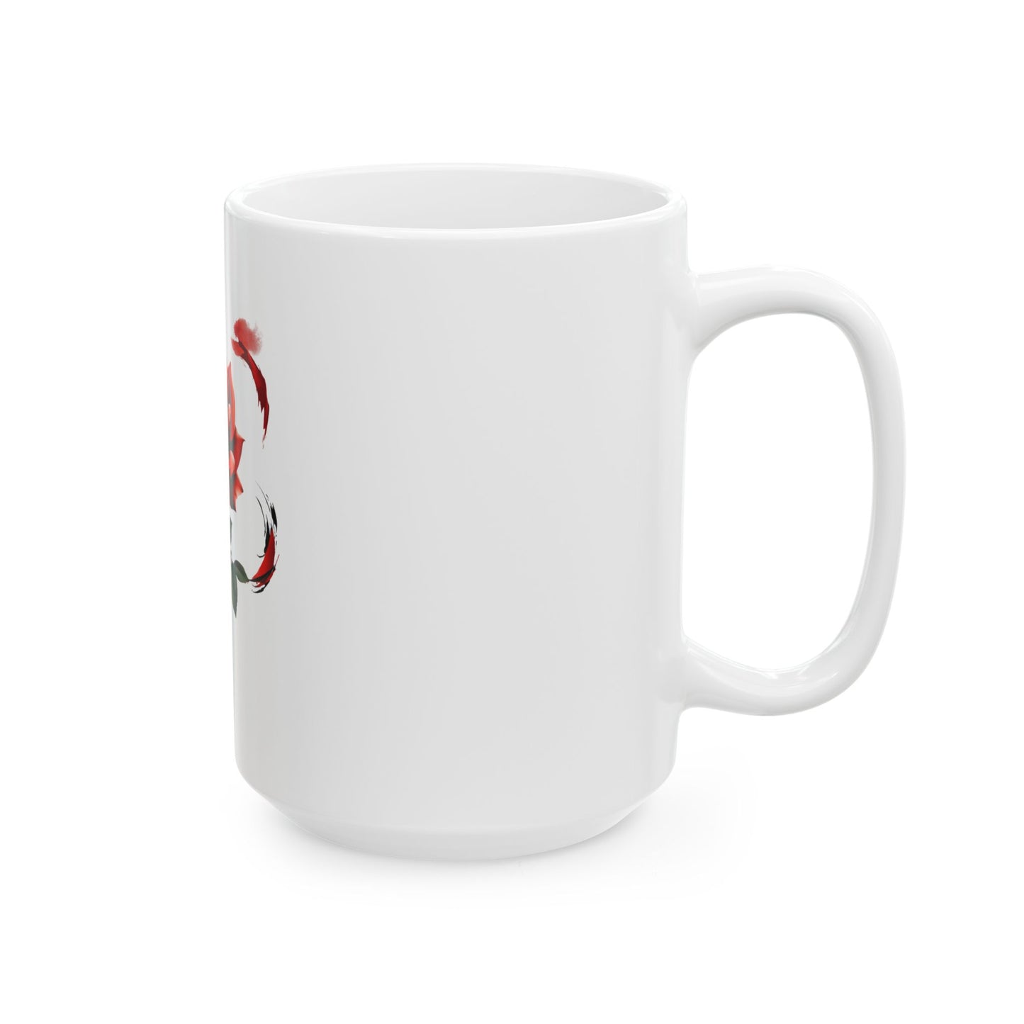 Elegant Red Rose Ceramic Mug | Perfect Gift for Flower Lovers and Special Occasions