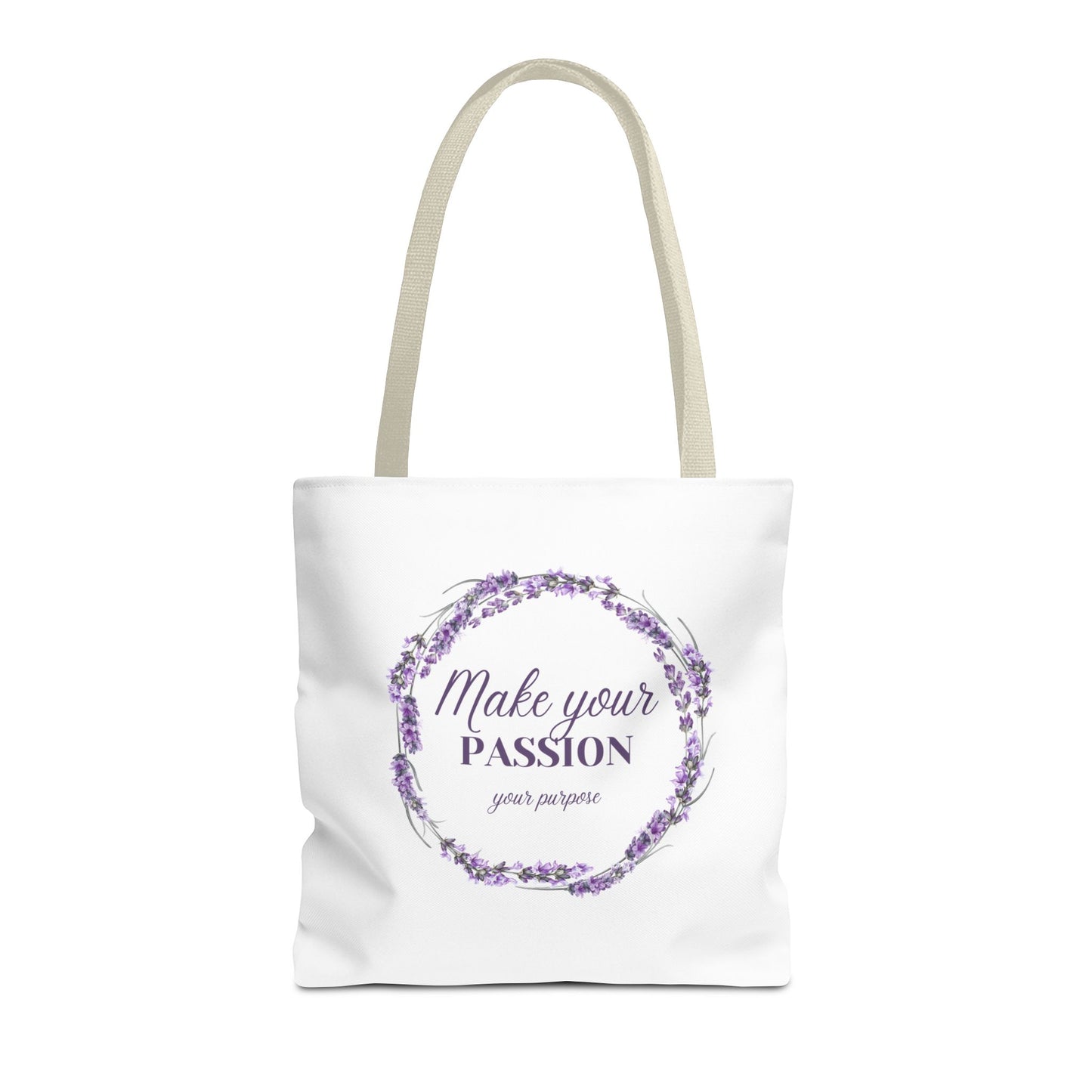 Sac fourre-tout floral motivant - « Faites de votre passion votre objectif »