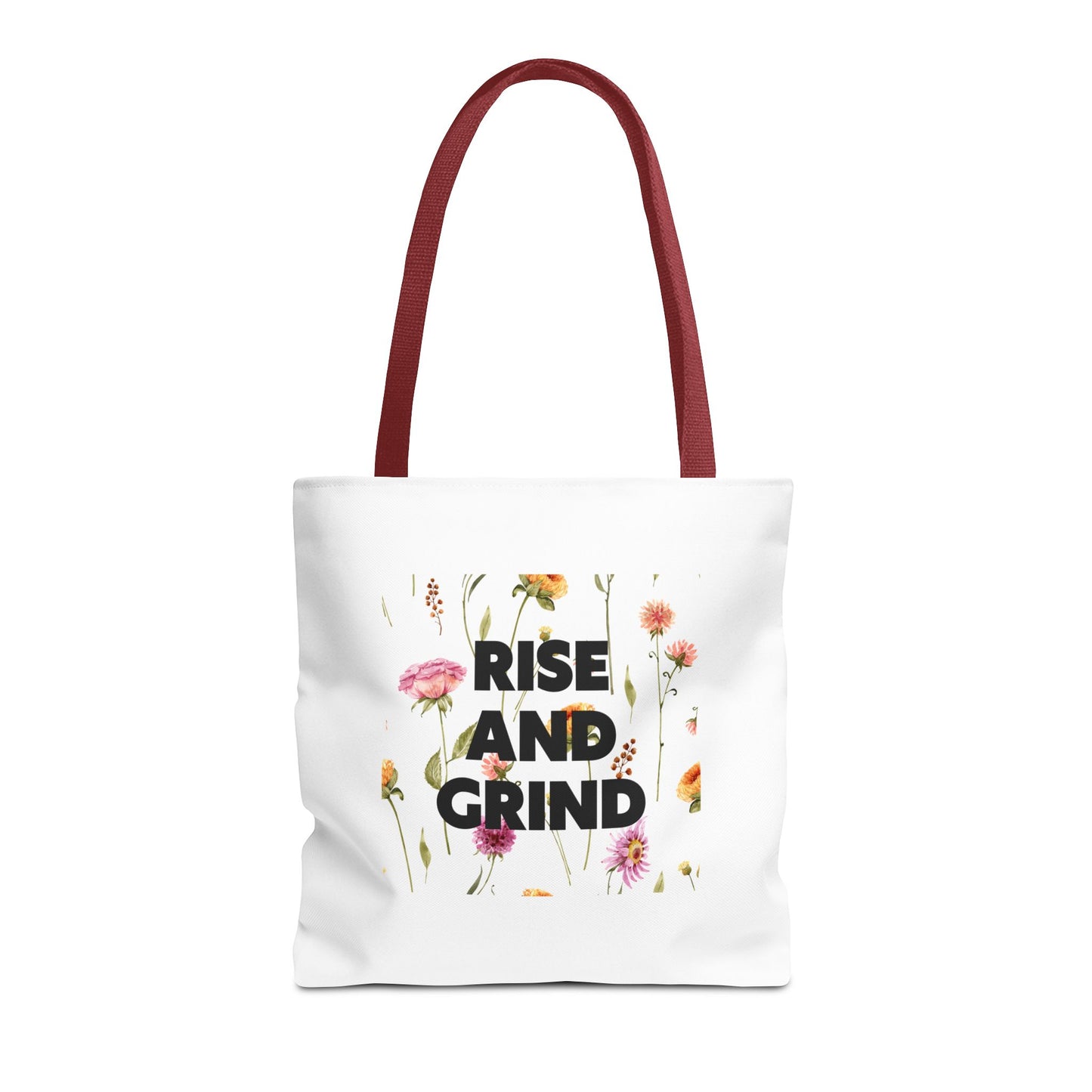Sac fourre-tout à motif floral – Sac de motivation « Rise and Grind » pour une inspiration quotidienne