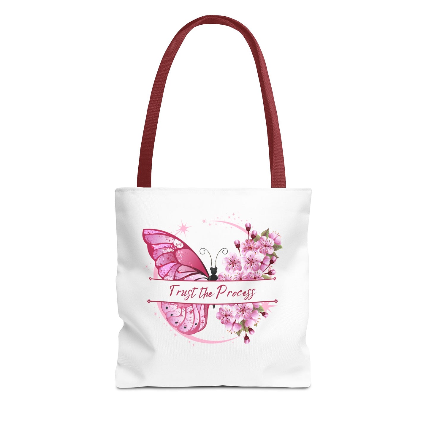 Trust the Process Butterfly Tote Bag | Floral Design for Inspirational Gift
