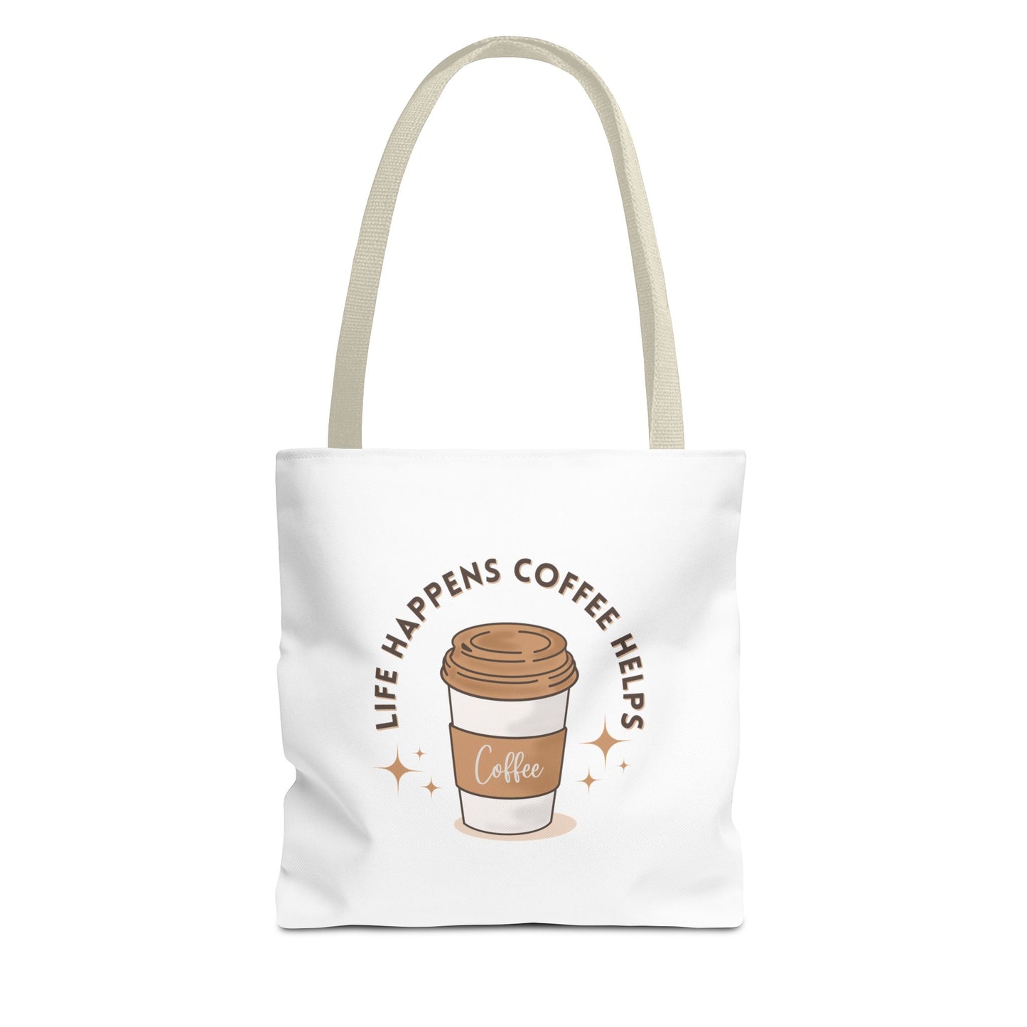 Coffee Lovers Tote Bag - 'Life Happens, Coffee Helps' | Stylish, Eco-Friendly Shopping Bag