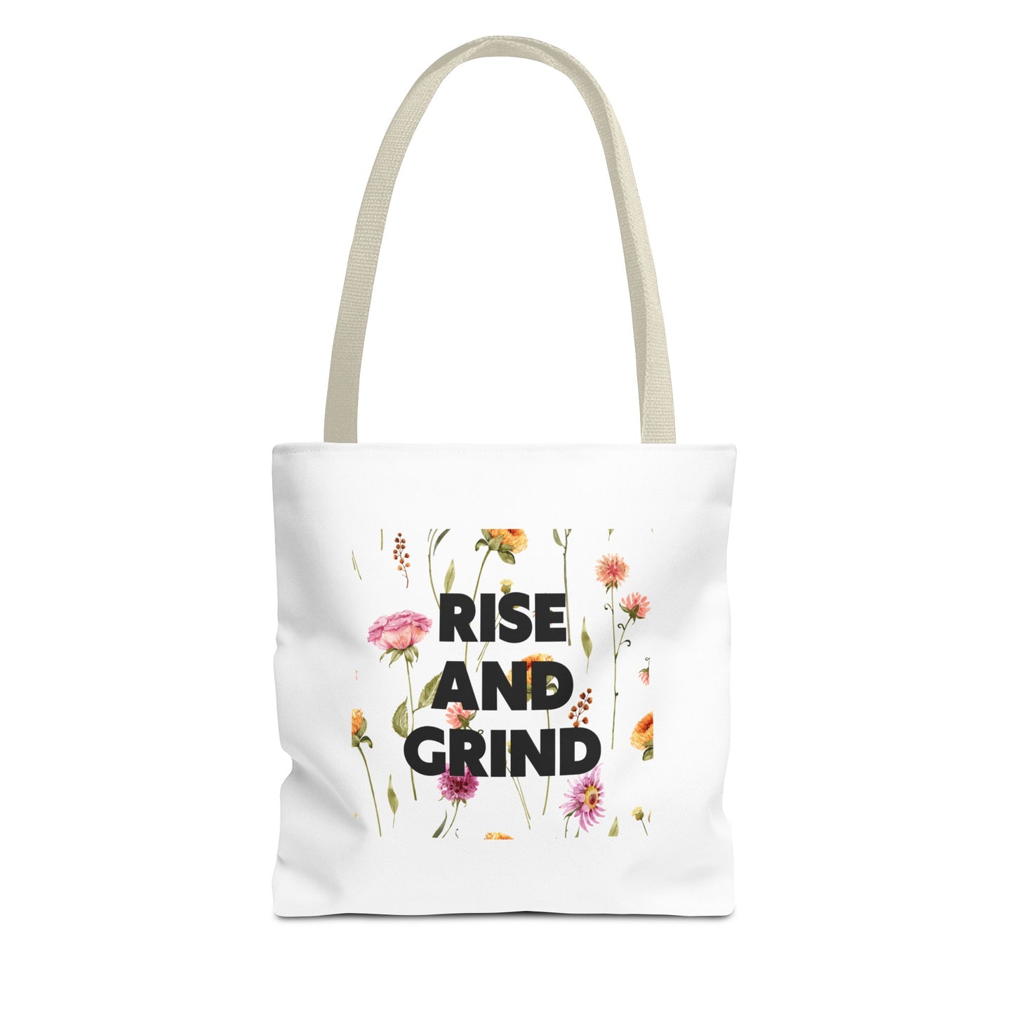 Sac fourre-tout à motif floral – Sac de motivation « Rise and Grind » pour une inspiration quotidienne