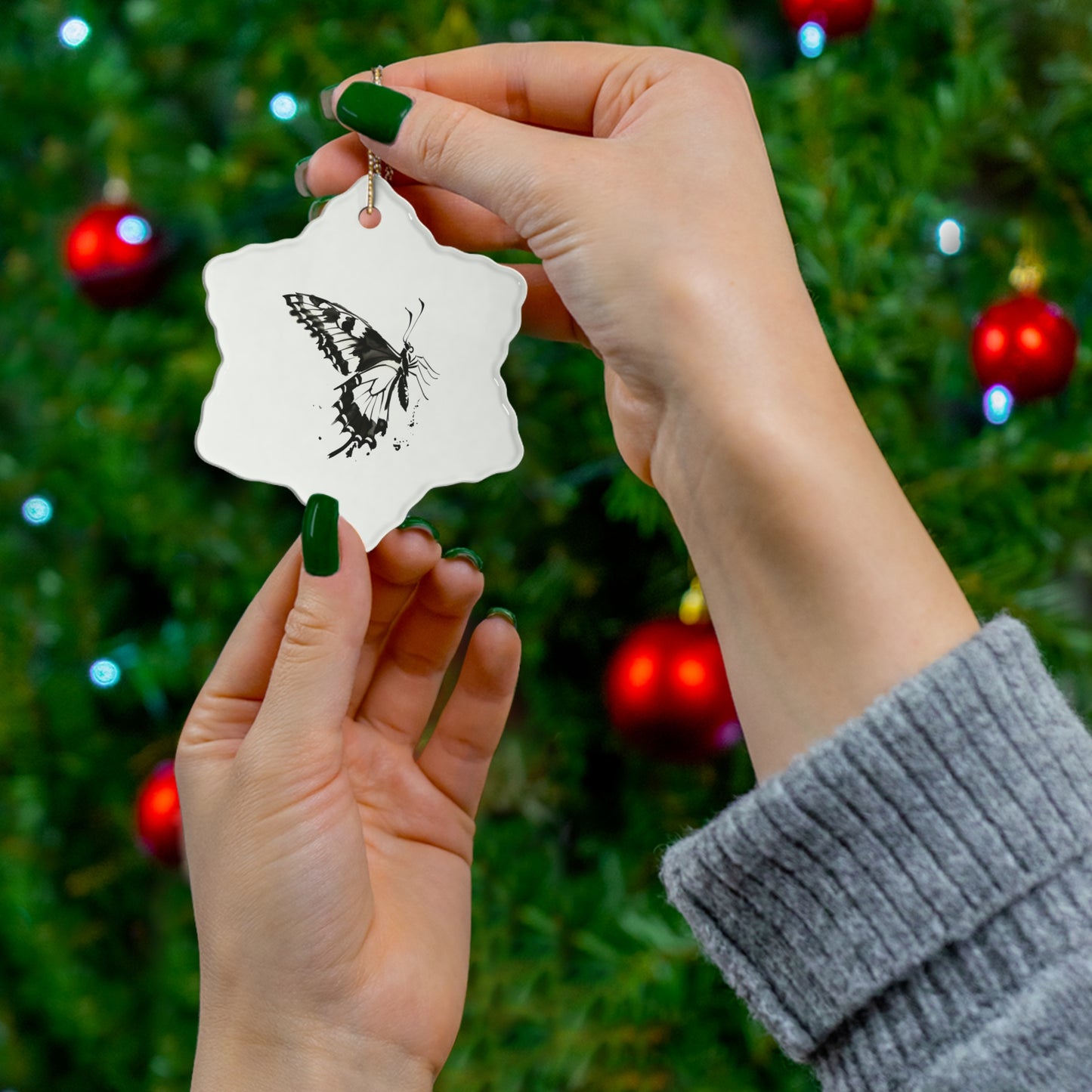 Elegant Butterfly Ceramic Ornament - Perfect for Holidays and Nature Lovers