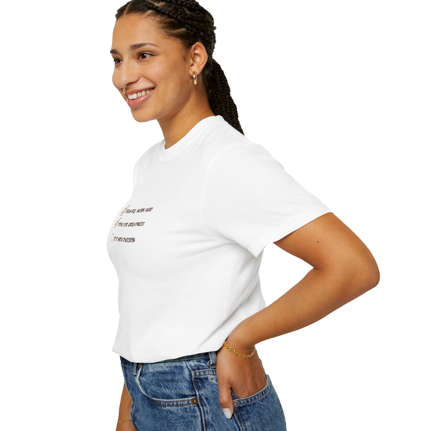 Motivational Unisex Garment-Dyed Tee | Dream Big, Work Hard Inspirational T-Shirt