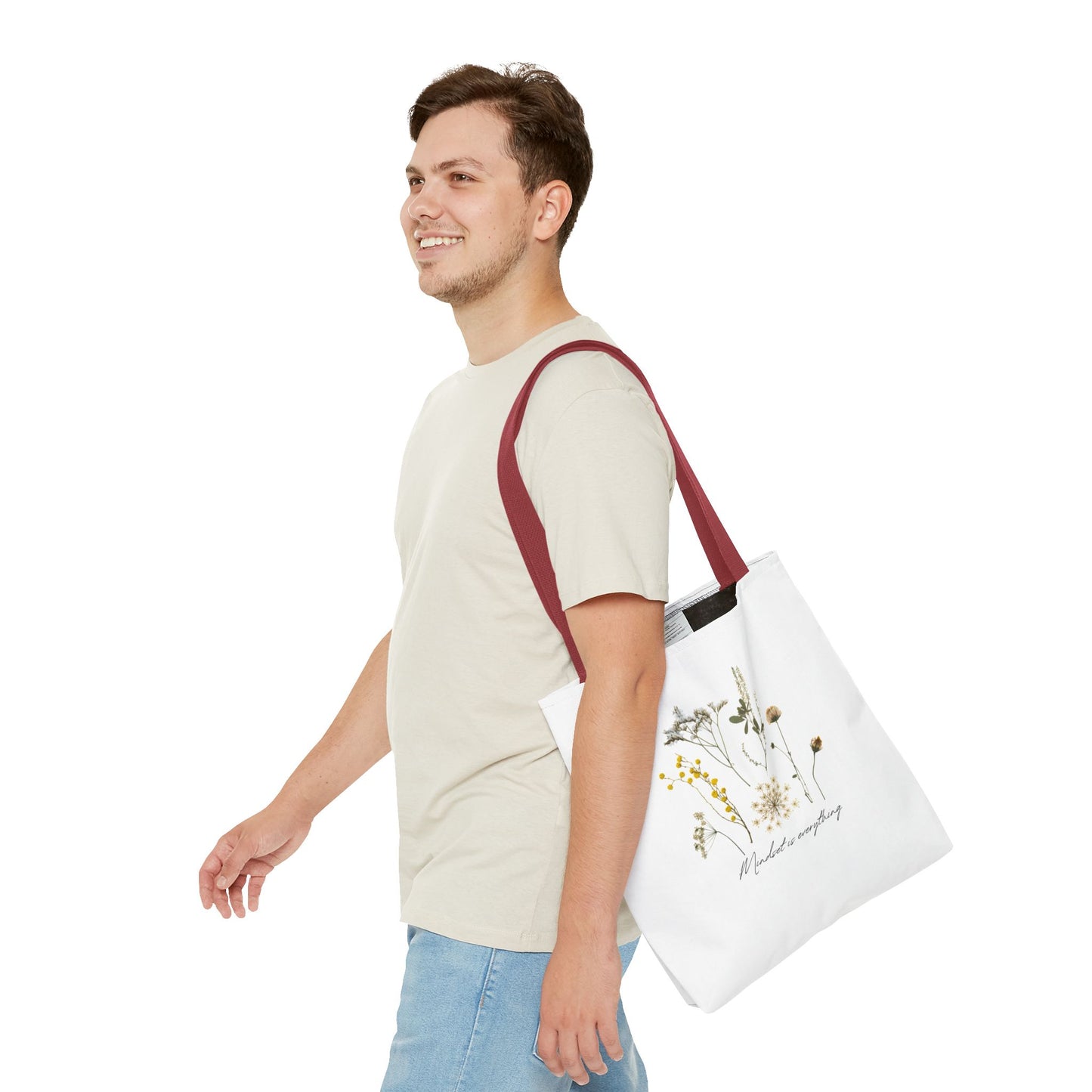 Bolsa de mano de mindfulness: diseño floral para un ambiente relajante