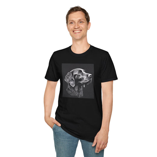 Camiseta unisex de estilo suave con ilustración de perro labrador: perfecta para amantes de los perros