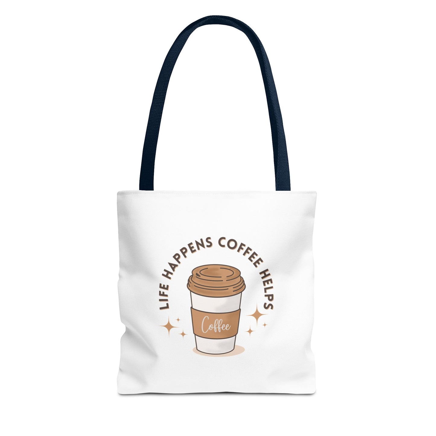 Coffee Lovers Tote Bag - 'Life Happens, Coffee Helps' | Stylish, Eco-Friendly Shopping Bag