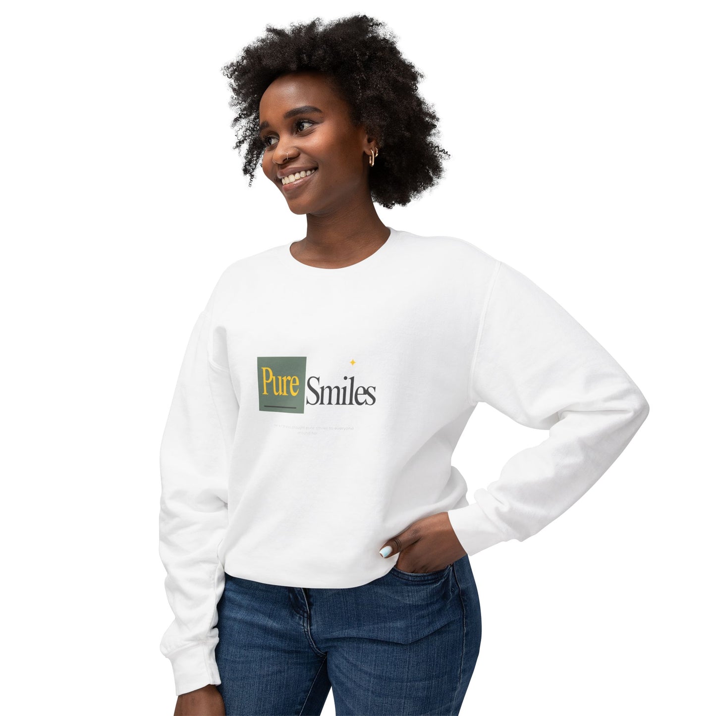 Pure Smiles Lightweight Crewneck Sweatshirt | Perfect for Any Occasion Unisex Wear