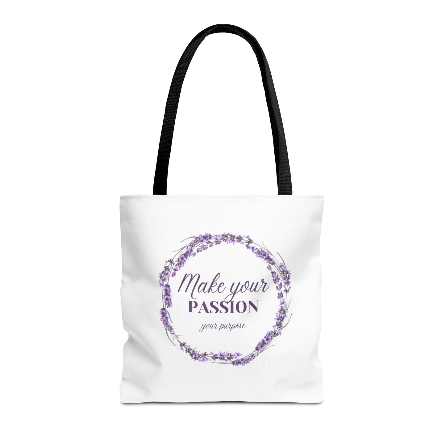 Sac fourre-tout floral motivant - « Faites de votre passion votre objectif »