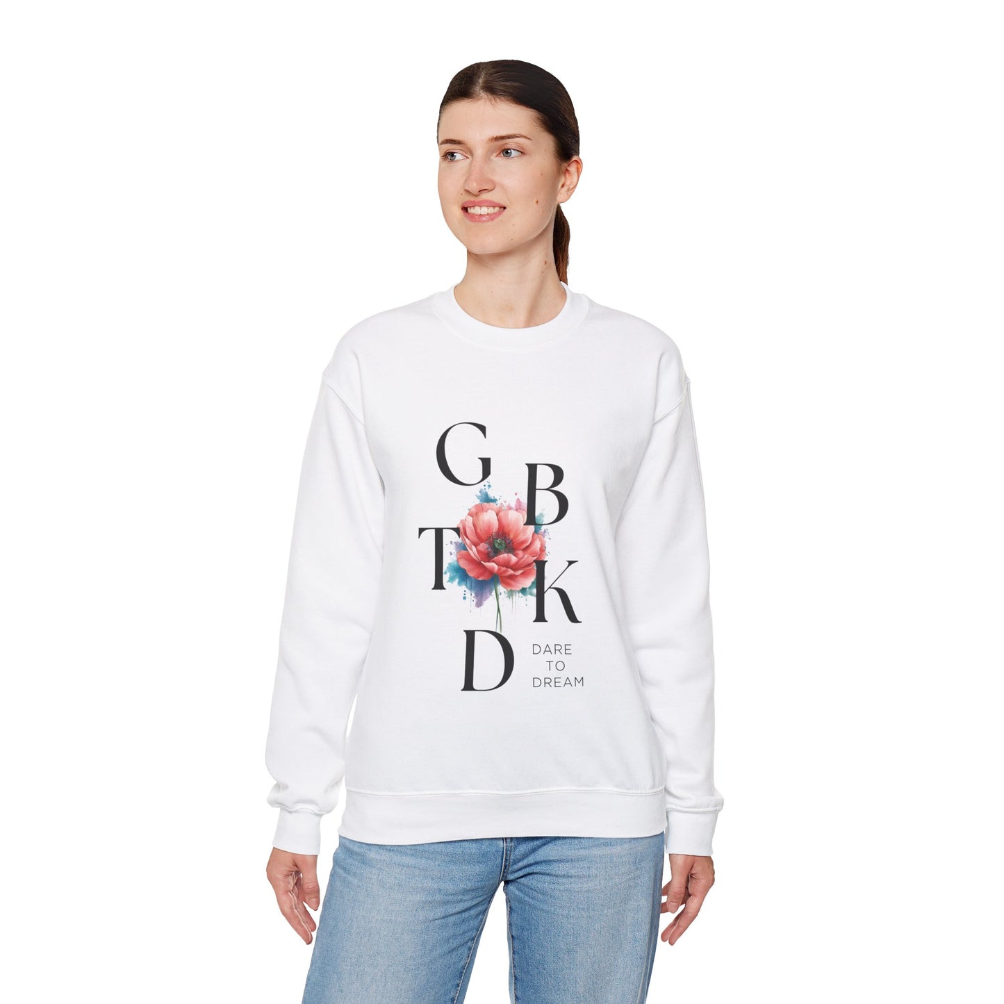 Dare to Dream Floral Sweatshirt | Unisex Heavy Blend Crewneck for Women & Men