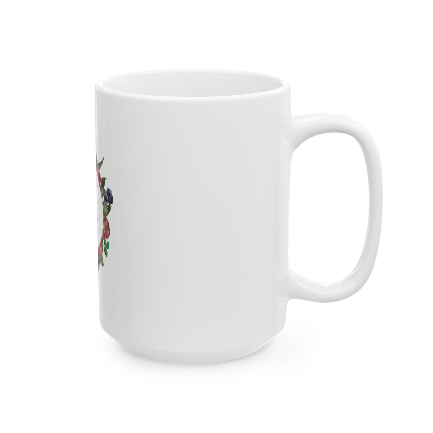 Inspirational Floral Ceramic Mug - "Success Starts with Self-Belief" | Coffee & Tea Mug