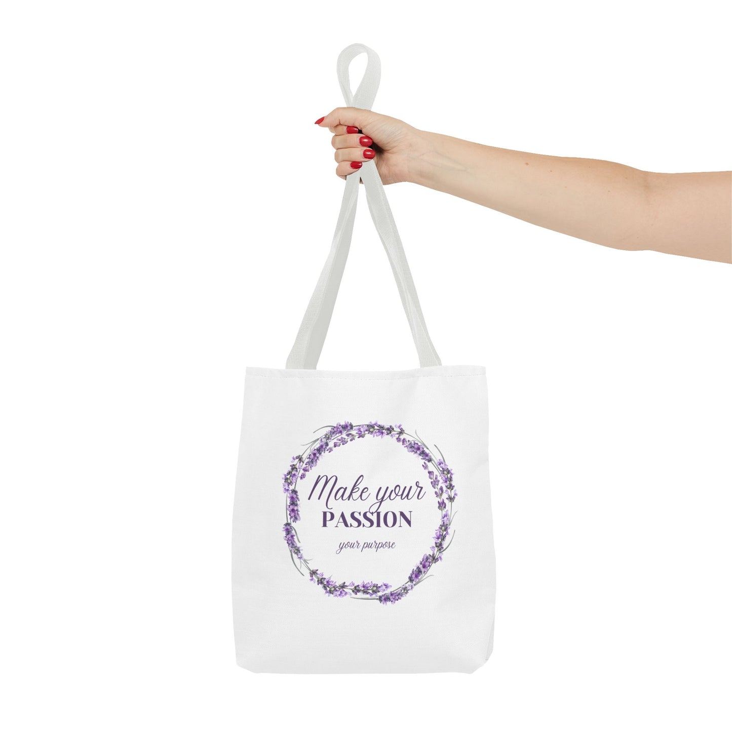 Sac fourre-tout floral motivant - « Faites de votre passion votre objectif »