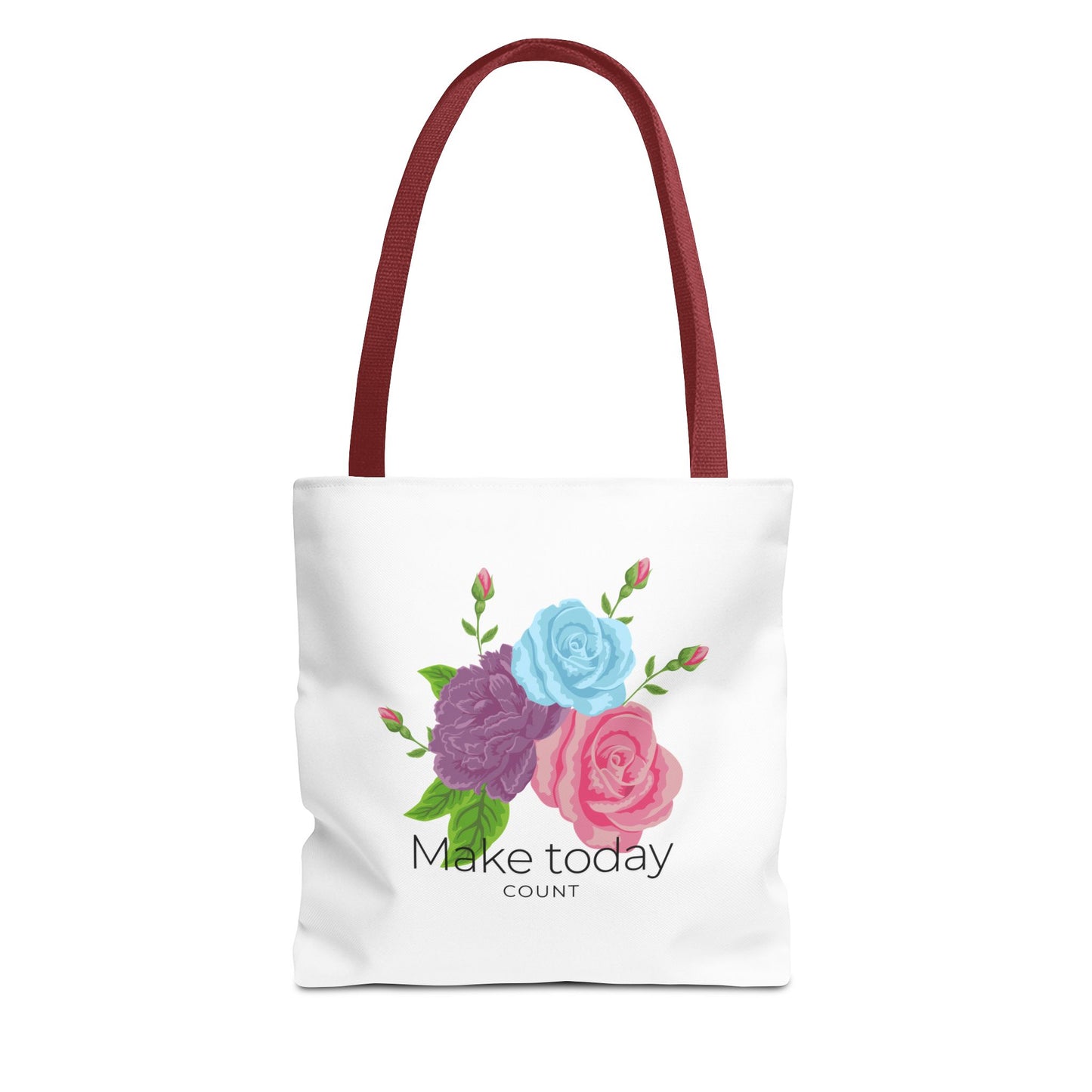 Inspirational Floral Tote Bag - Make Today Count | Stylish and Practical
