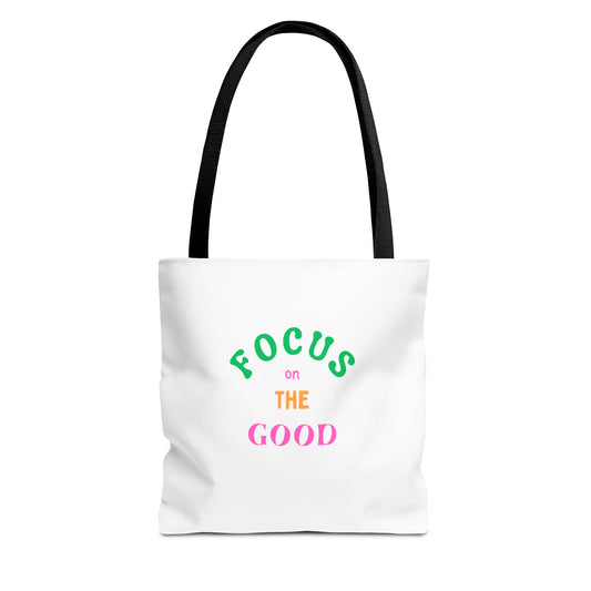Bolso de mano inspirador «Focus on the Good»: un producto ecológico para el día a día