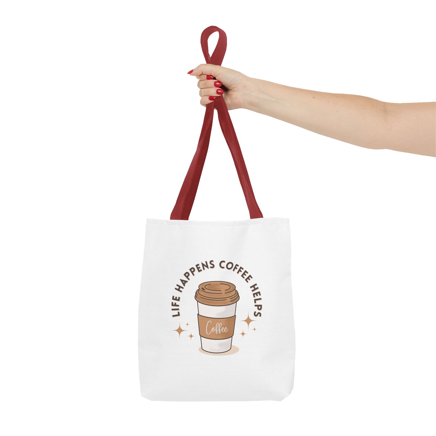 Coffee Lovers Tote Bag - 'Life Happens, Coffee Helps' | Stylish, Eco-Friendly Shopping Bag
