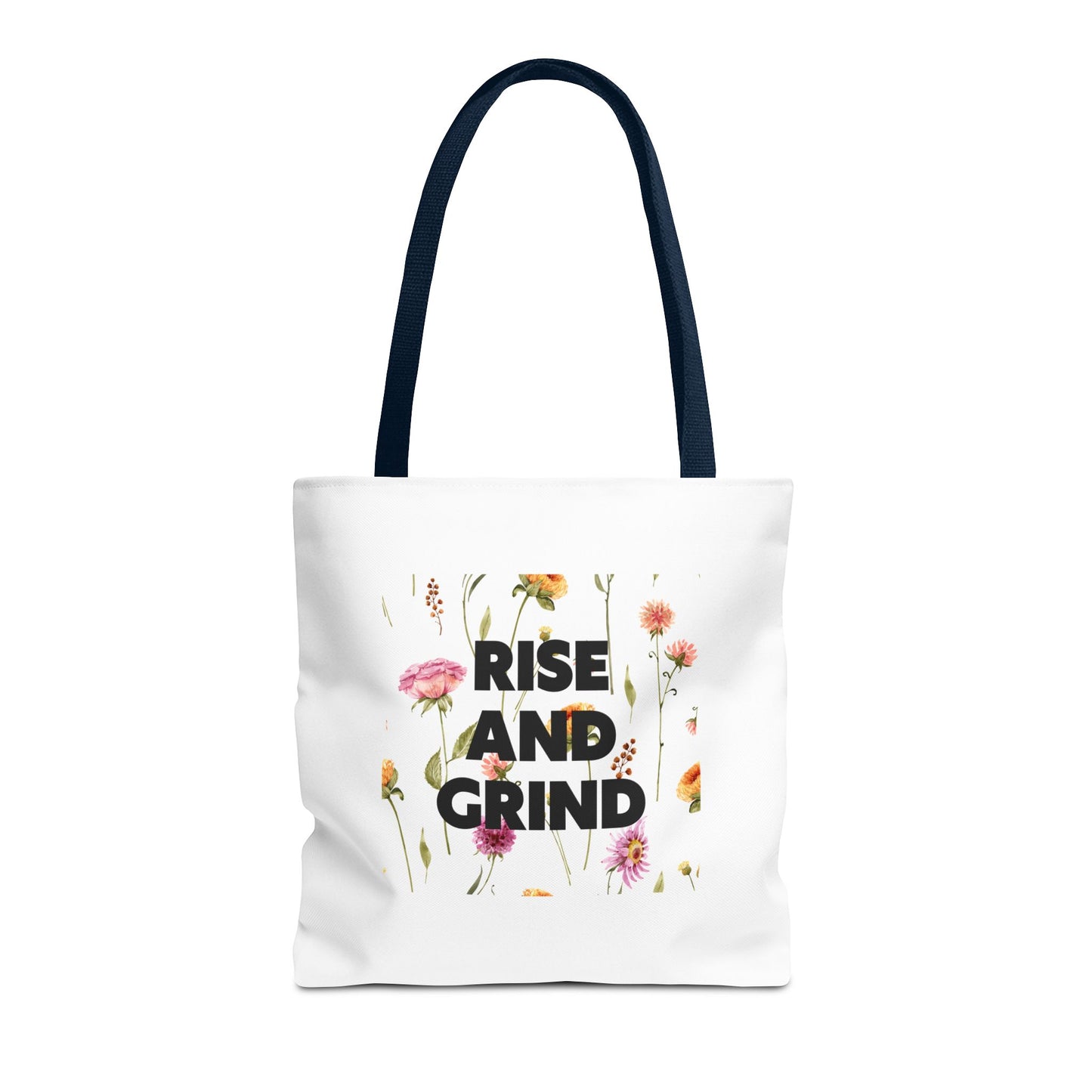 Sac fourre-tout à motif floral – Sac de motivation « Rise and Grind » pour une inspiration quotidienne