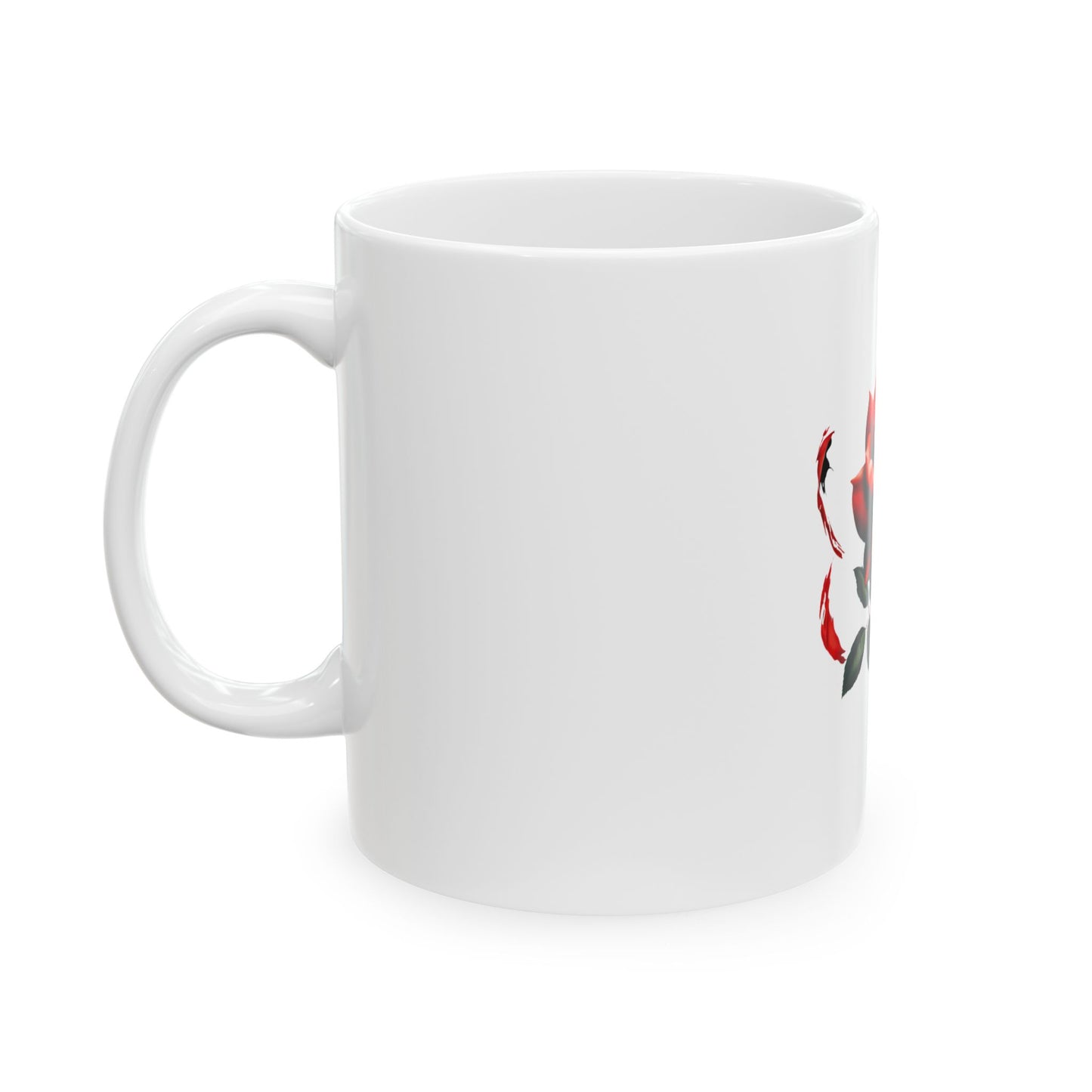 Elegant Red Rose Ceramic Mug | Perfect Gift for Flower Lovers and Special Occasions