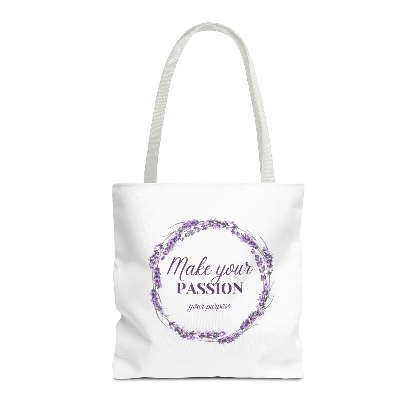 Sac fourre-tout floral motivant - « Faites de votre passion votre objectif »