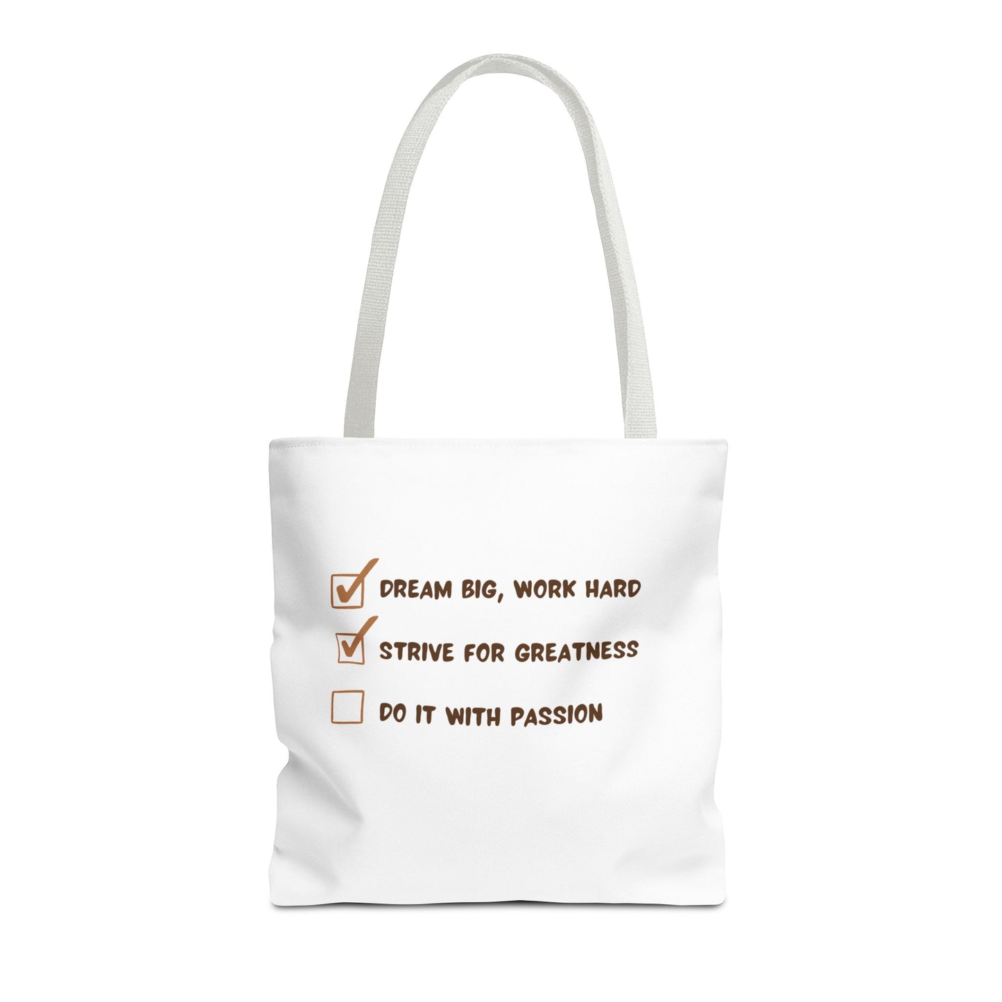 Motivational Tote Bag - Dream Big, Work Hard, Passion | Inspirational Canvas Carryall
