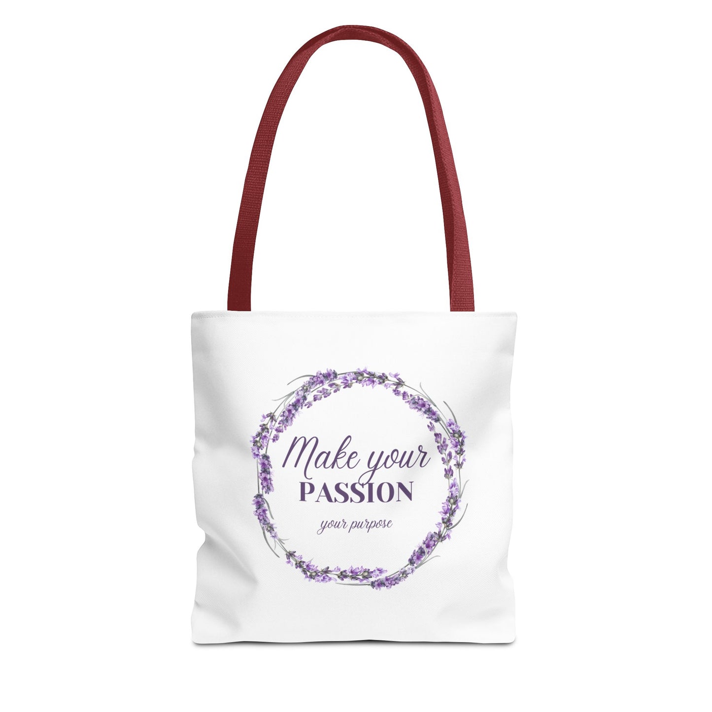 Sac fourre-tout floral motivant - « Faites de votre passion votre objectif »