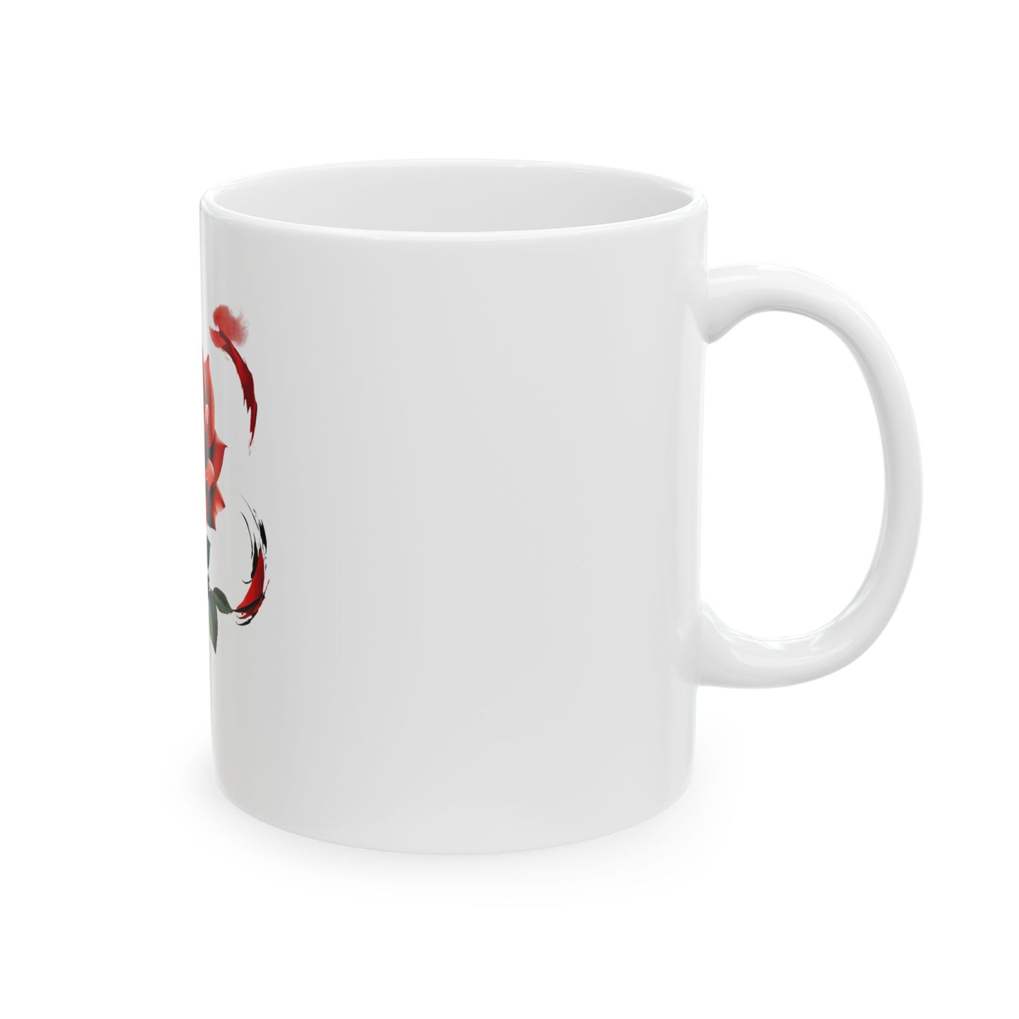 Elegant Red Rose Ceramic Mug | Perfect Gift for Flower Lovers and Special Occasions