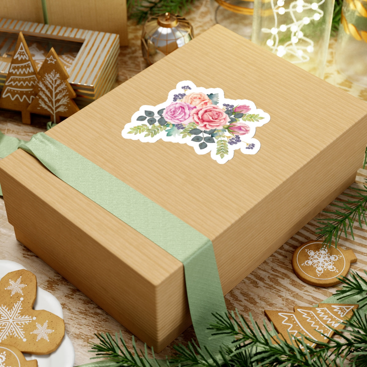 Floral Kiss-Cut Stickers | Elegant Rose Design for Decor & Gifts