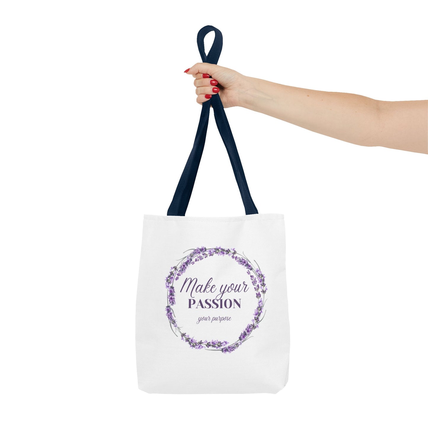 Sac fourre-tout floral motivant - « Faites de votre passion votre objectif »