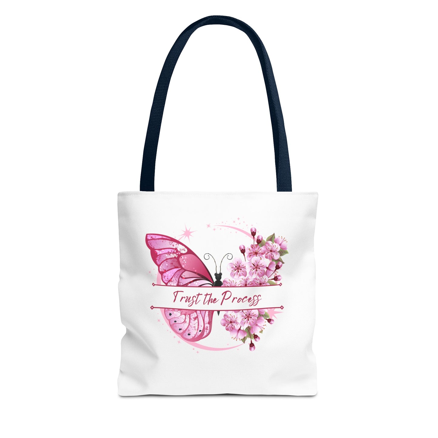 Trust the Process Butterfly Tote Bag | Floral Design for Inspirational Gift