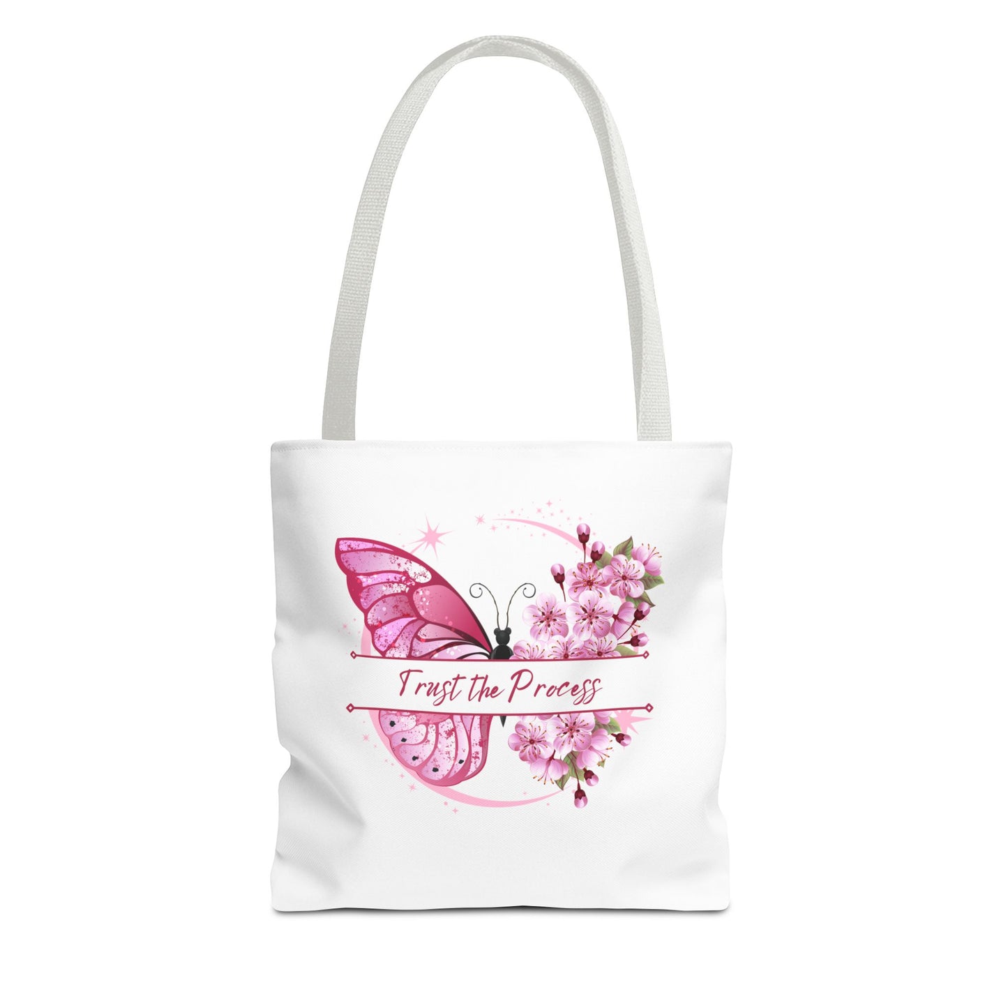 Trust the Process Butterfly Tote Bag | Floral Design for Inspirational Gift