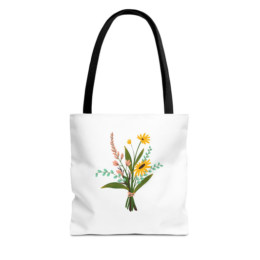 Bolsa de mano con diseño floral: perfecta para salidas de primavera y compras ecológicas