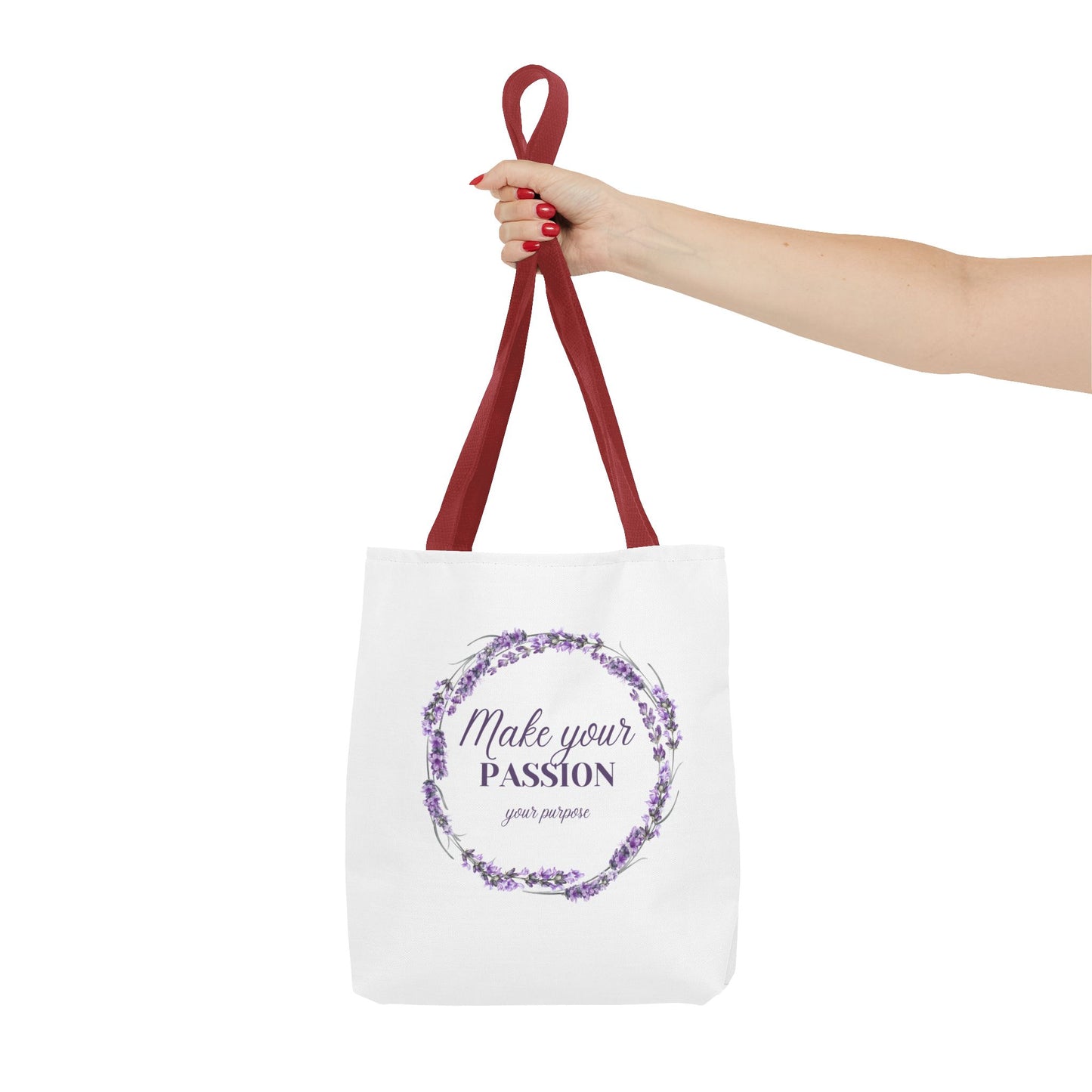 Sac fourre-tout floral motivant - « Faites de votre passion votre objectif »