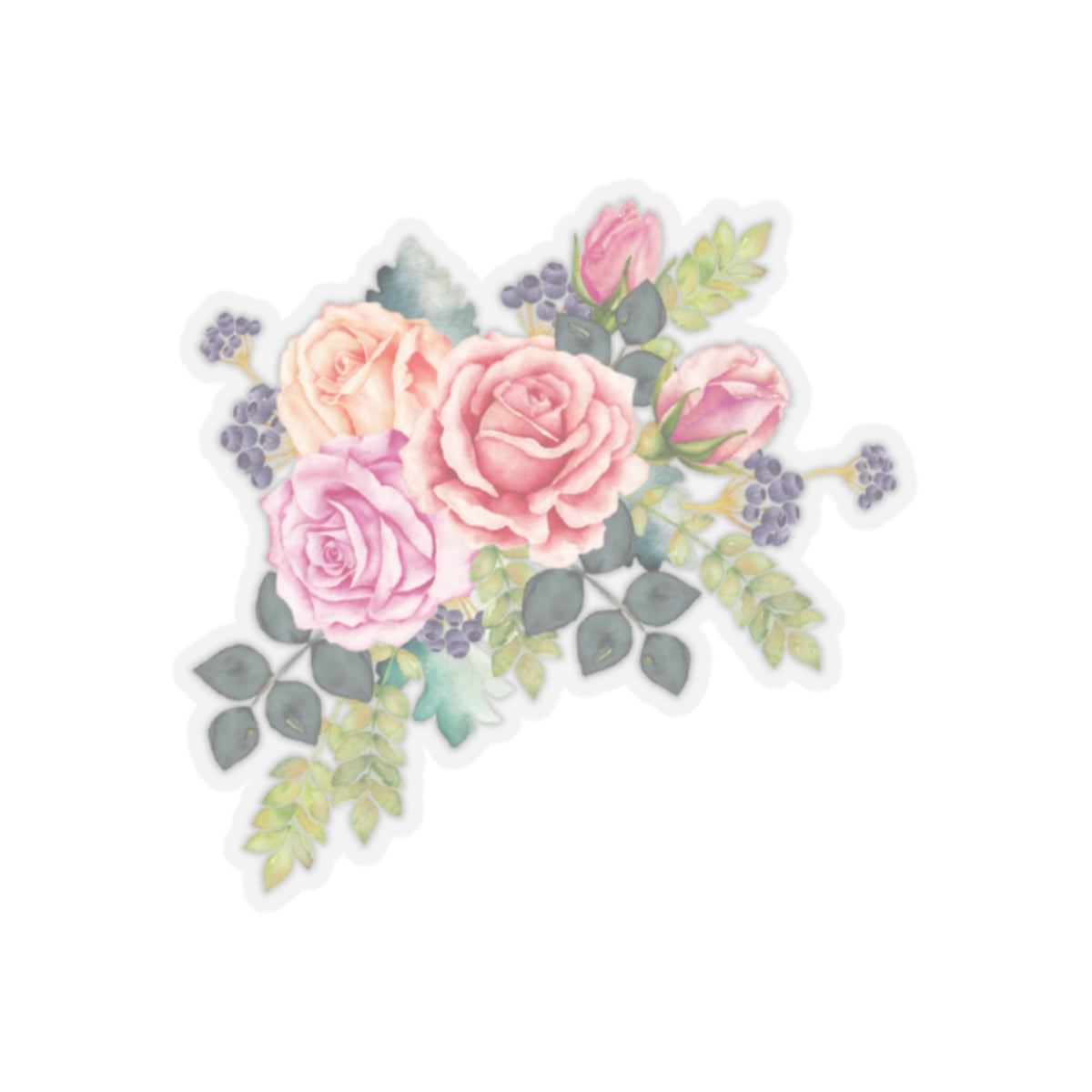Floral Kiss-Cut Stickers | Elegant Rose Design for Decor & Gifts
