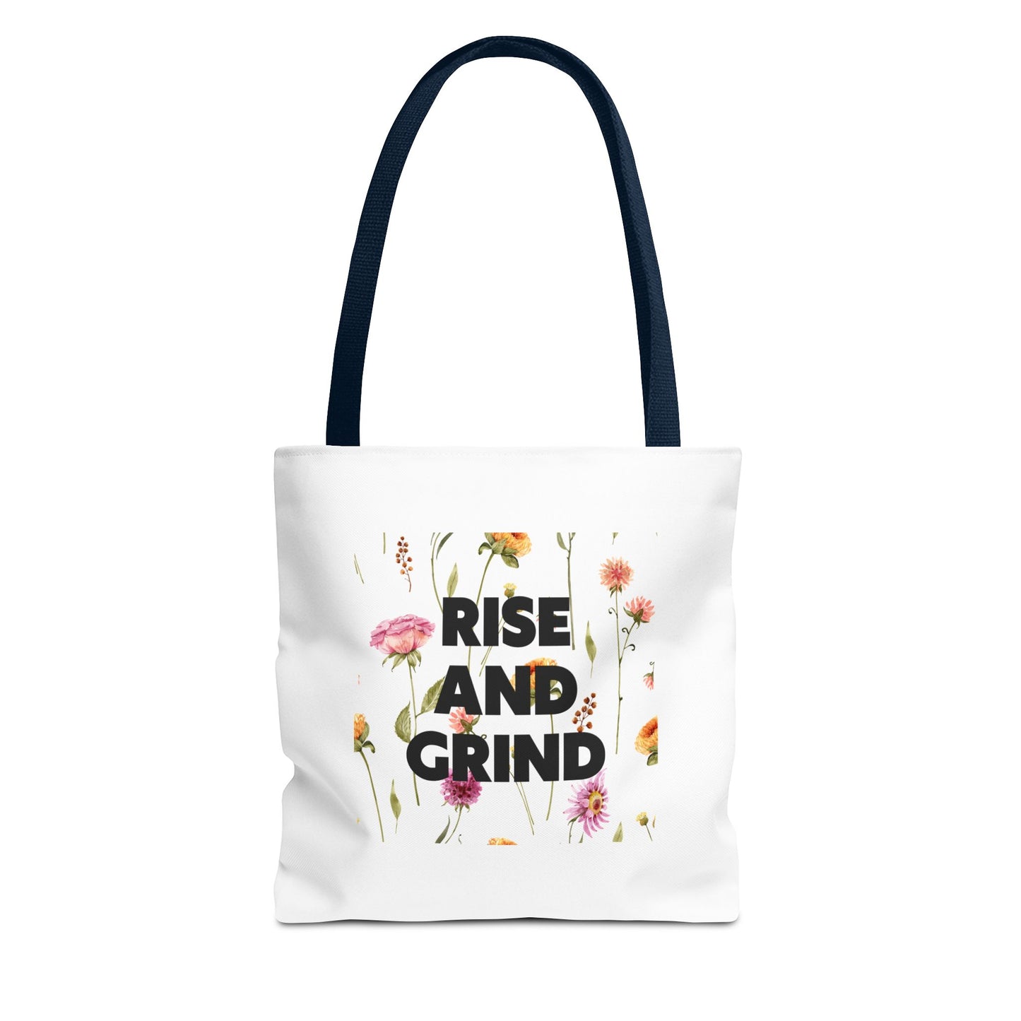 Sac fourre-tout à motif floral – Sac de motivation « Rise and Grind » pour une inspiration quotidienne