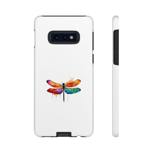 Funda para teléfono con diseño de libélula de colores: protección resistente y elegante