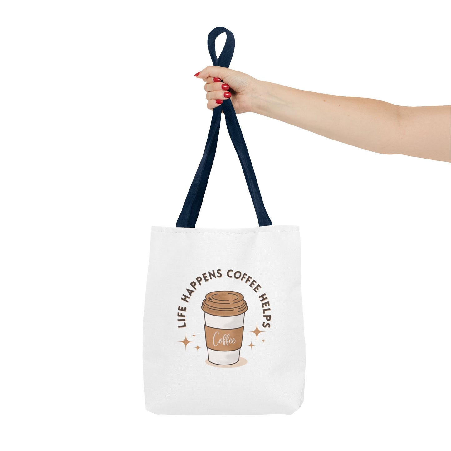 Coffee Lovers Tote Bag - 'Life Happens, Coffee Helps' | Stylish, Eco-Friendly Shopping Bag