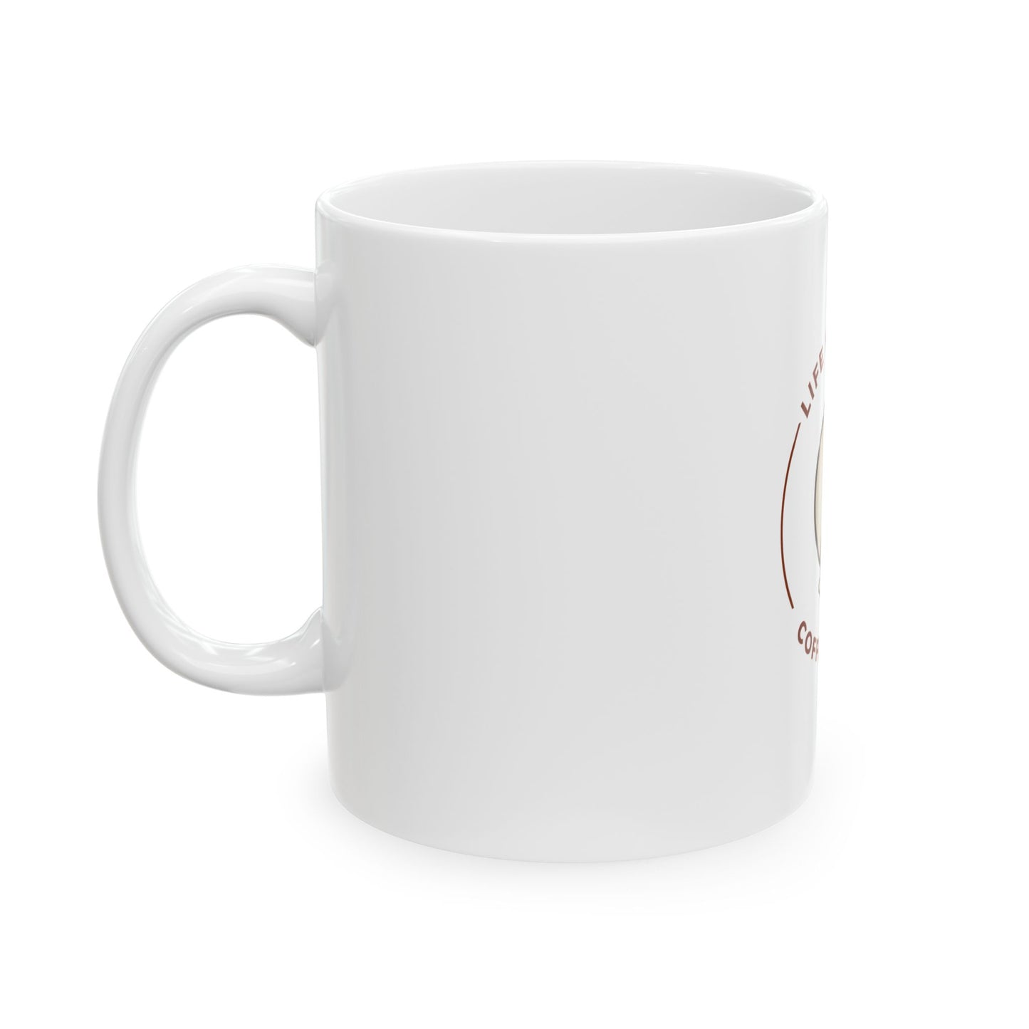 Life Happens Coffee Helps Ceramic Mug | 11oz/15oz Coffee Cup Gift for Coffee Lovers