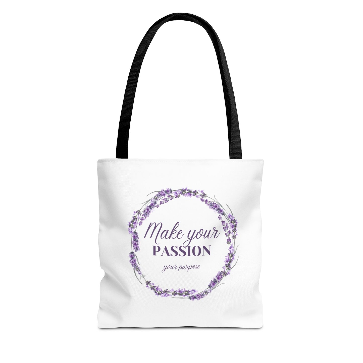 Sac fourre-tout floral motivant - « Faites de votre passion votre objectif »