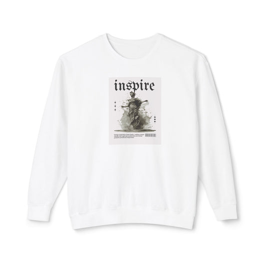 Sudadera unisex ligera con cuello redondo Inspire: arte motivacional para uso diario