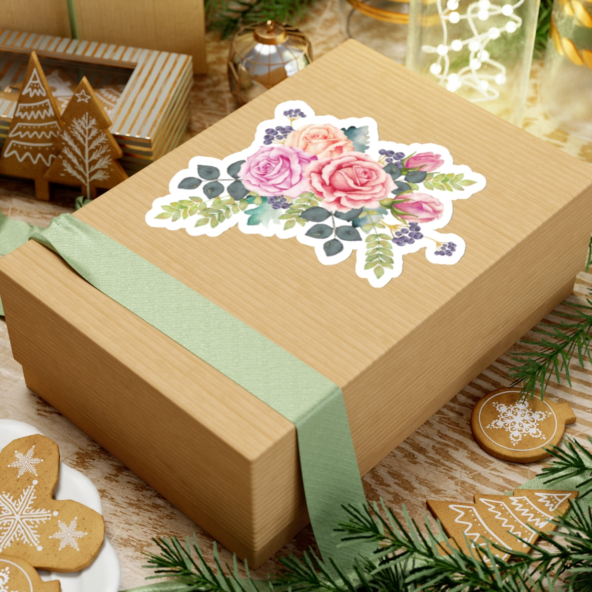 Floral Kiss-Cut Stickers | Elegant Rose Design for Decor & Gifts