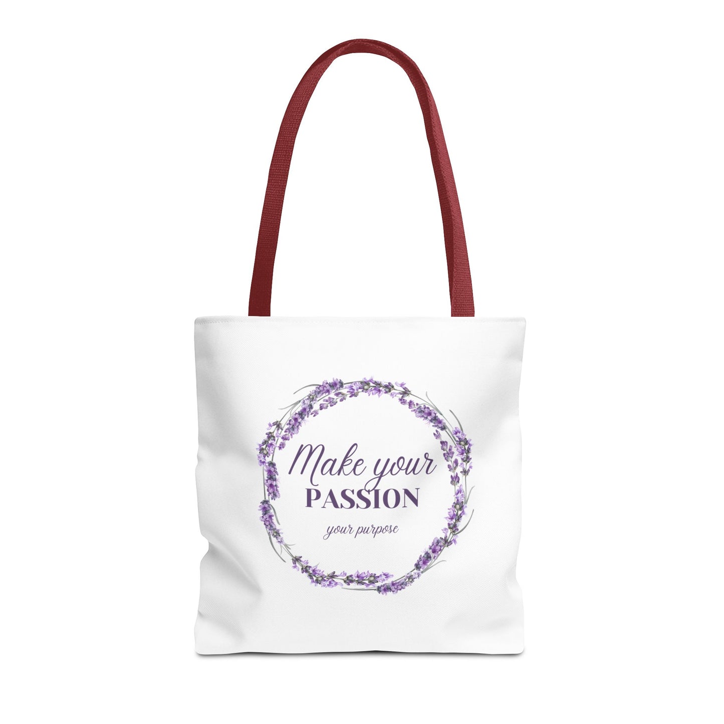Sac fourre-tout floral motivant - « Faites de votre passion votre objectif »