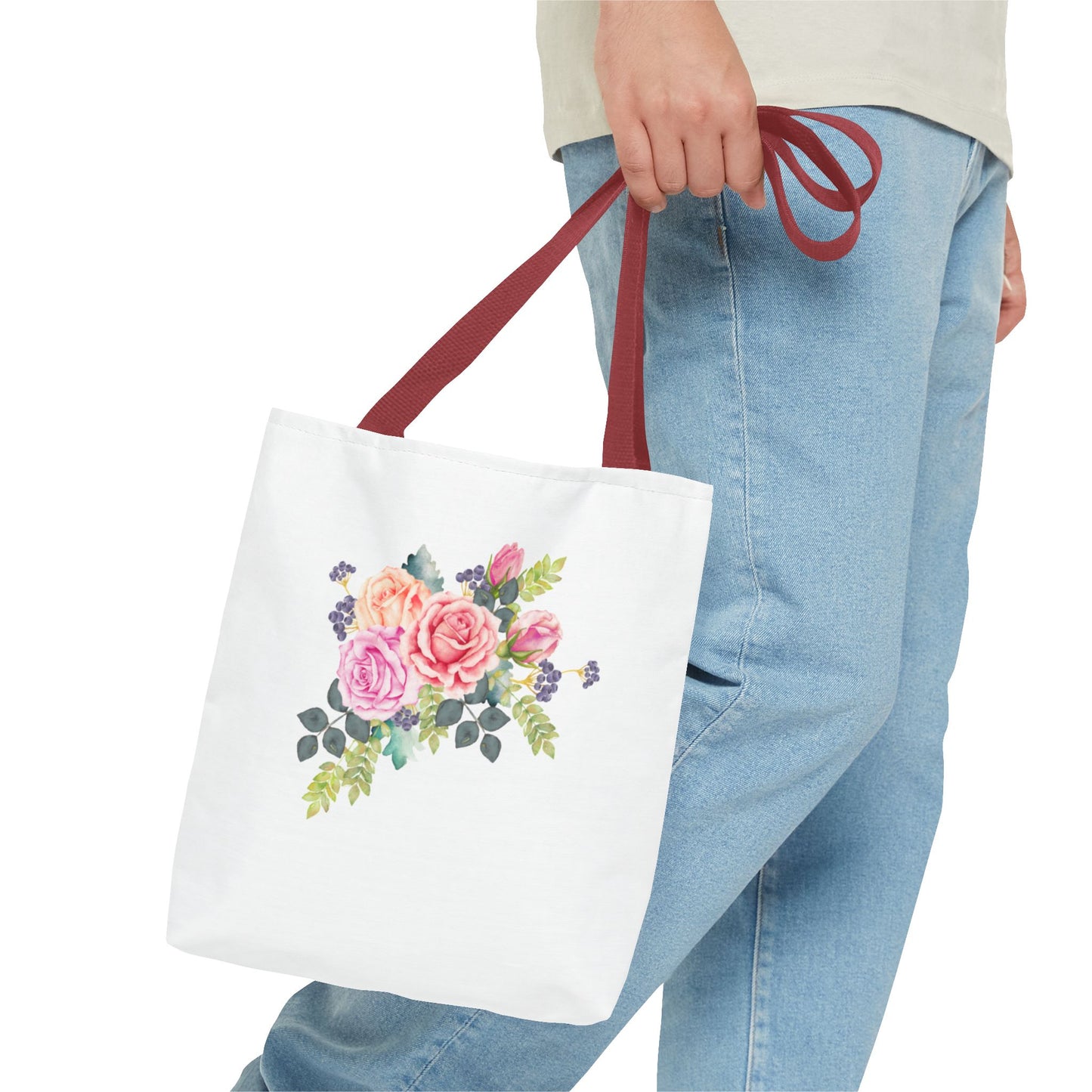 Floral Watercolor Design Tote Bag | Stylish & Functional for Daily Use