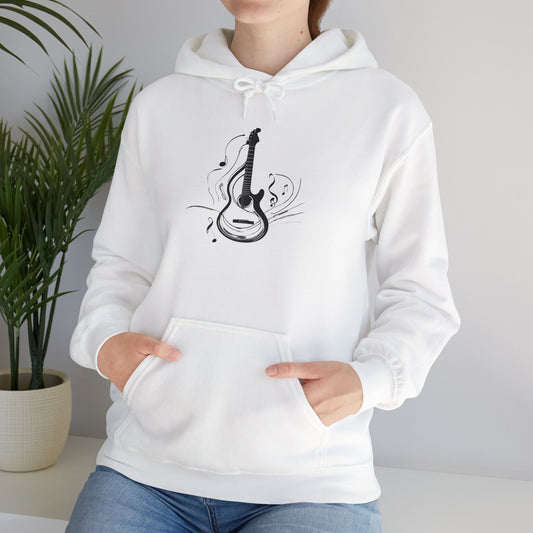 Musical Vibes Hoodie | Unisex Heavy Blend with Guitar Design for Music Lovers