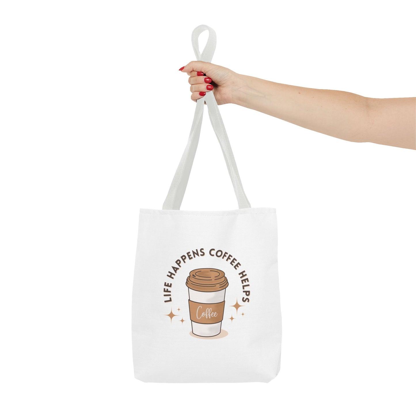 Coffee Lovers Tote Bag - 'Life Happens, Coffee Helps' | Stylish, Eco-Friendly Shopping Bag