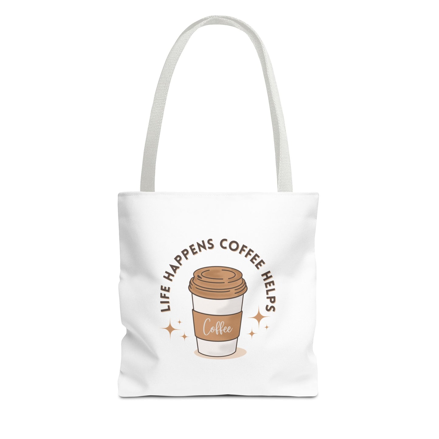Coffee Lovers Tote Bag - 'Life Happens, Coffee Helps' | Stylish, Eco-Friendly Shopping Bag