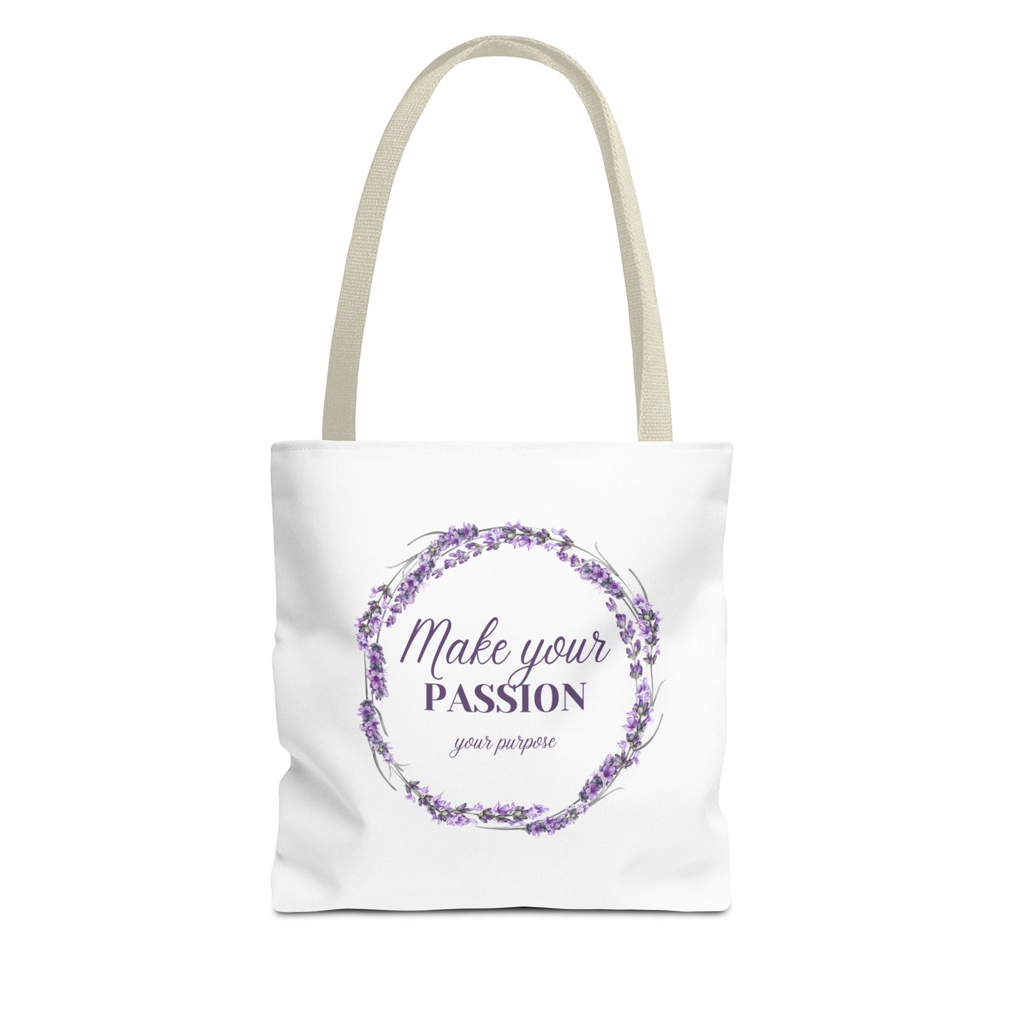 Sac fourre-tout floral motivant - « Faites de votre passion votre objectif »