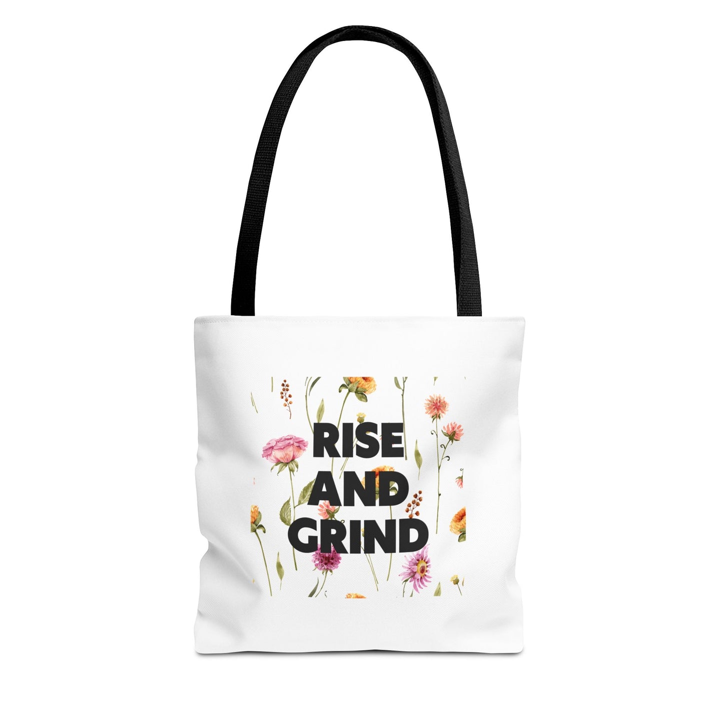 Sac fourre-tout à motif floral – Sac de motivation « Rise and Grind » pour une inspiration quotidienne