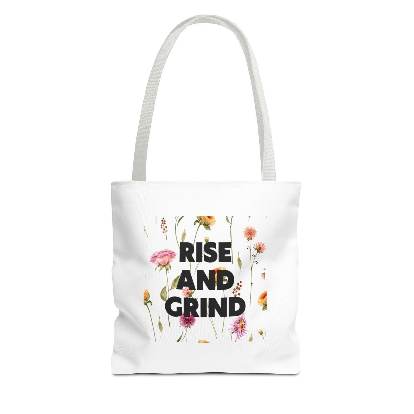 Sac fourre-tout à motif floral – Sac de motivation « Rise and Grind » pour une inspiration quotidienne