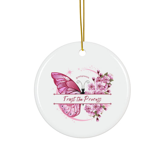 Adorno de cerámica con forma de mariposa inspiradora: confía en el proceso